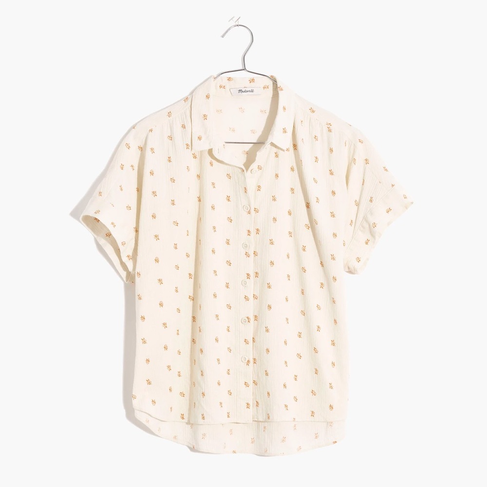 Madewell Cotton Button-down Boxy Shirt Oranges